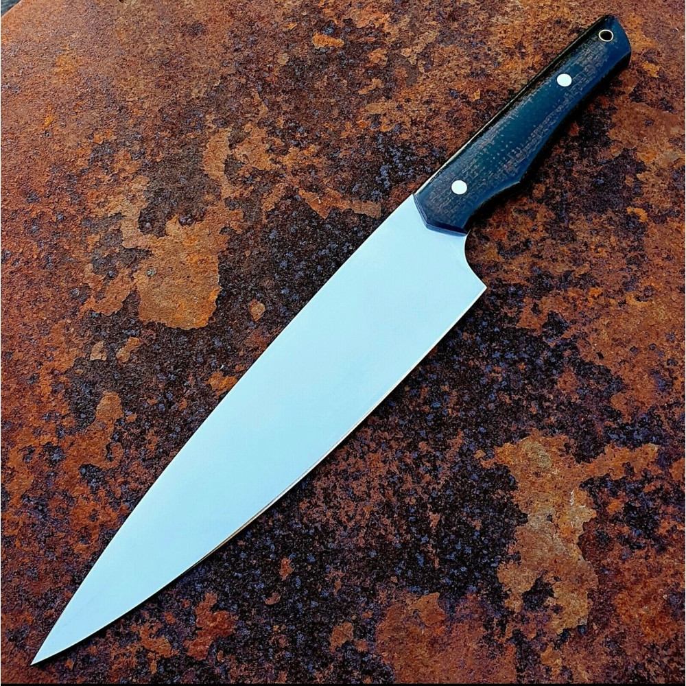 Handmade D2 Steel Blade 2 Pcs Kitchen Knife Set With Micarta Handle And Leather Sheath 6