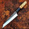 Handmade Kitchen Knife Set With High Carbon Steel Blades And WoodMicartaResin Handles And Leather C 4