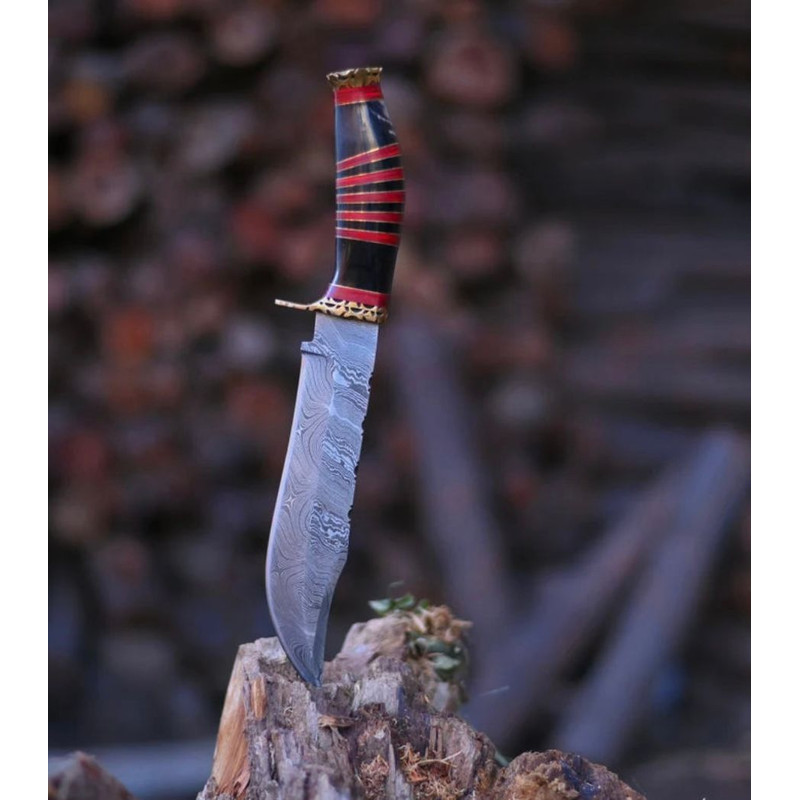 Vintage Damascus Steel Bowie Knife 3