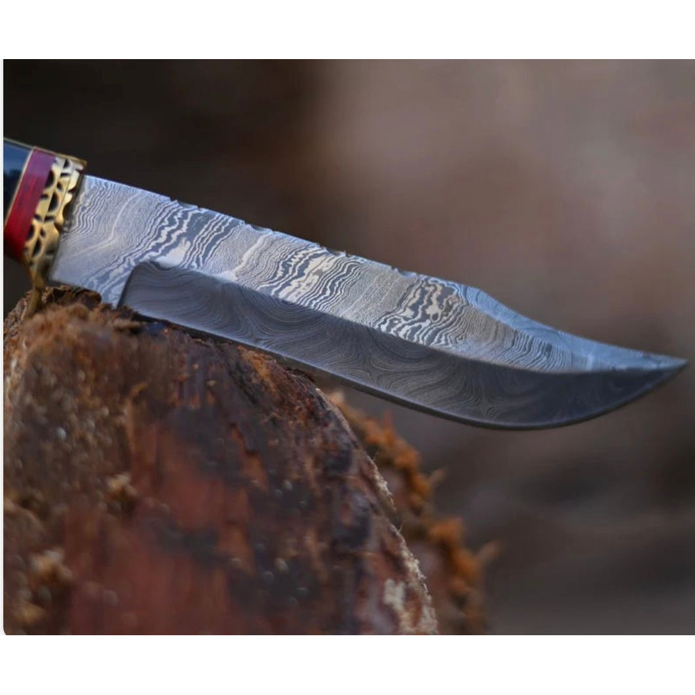 Vintage Damascus Steel Bowie Knife 4