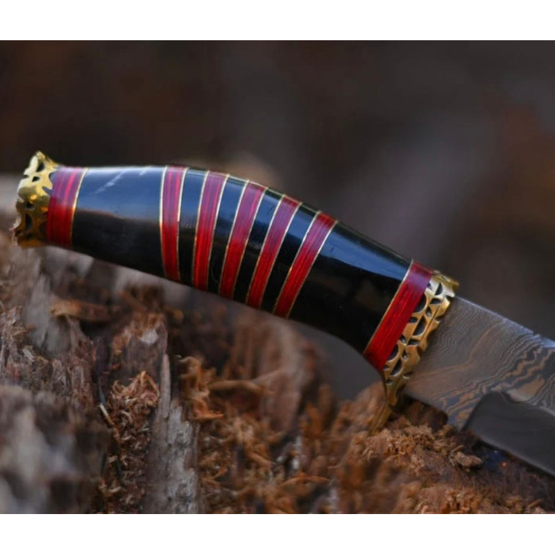 Vintage Damascus Steel Bowie Knife 5