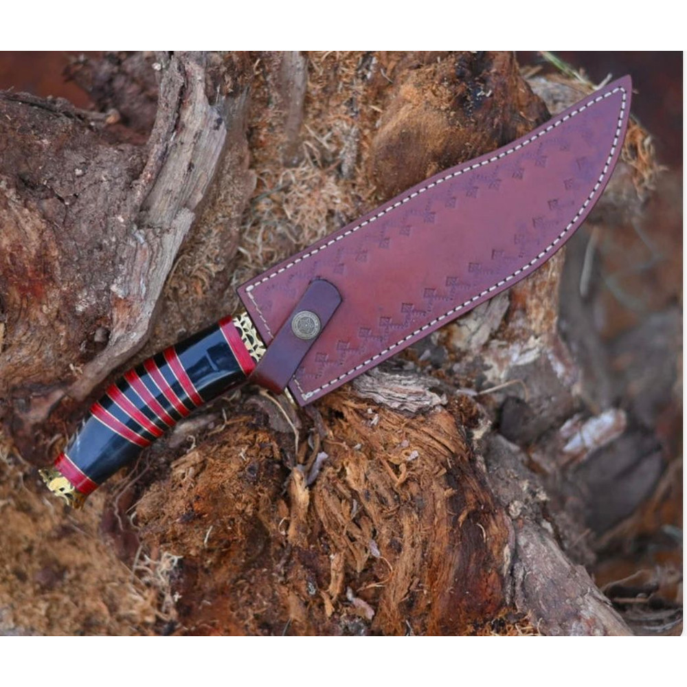 Vintage Damascus Steel Bowie Knife 7