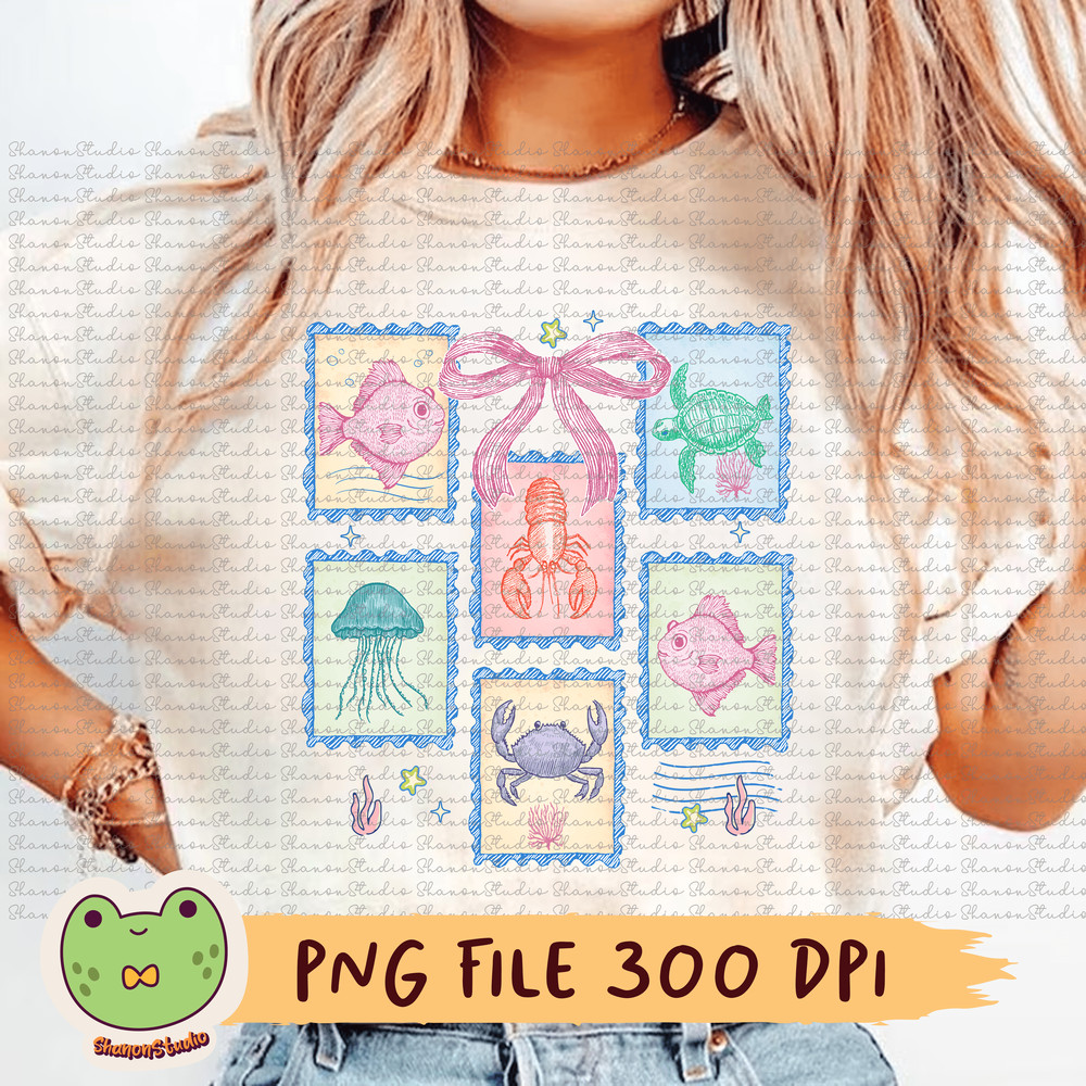 Seashell Png Beach Lover Png Coquette Png Summer Vacation Png Fish Png Beach Png Turtle Png Summer  0