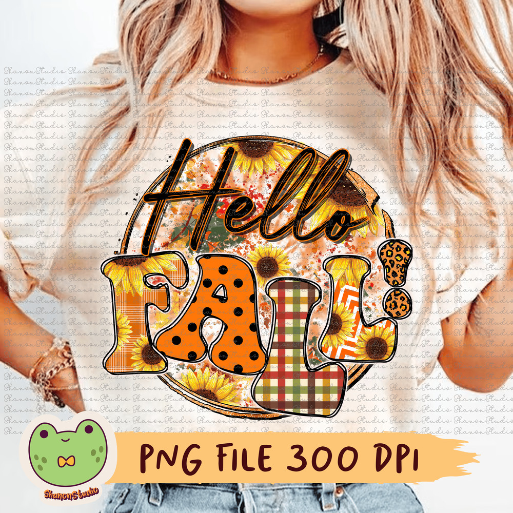 Hello Fall Png Fall Png Sunflower Png Fall Season Png Fall Vibes Png Sunflower Lover Png Autumn Png 0