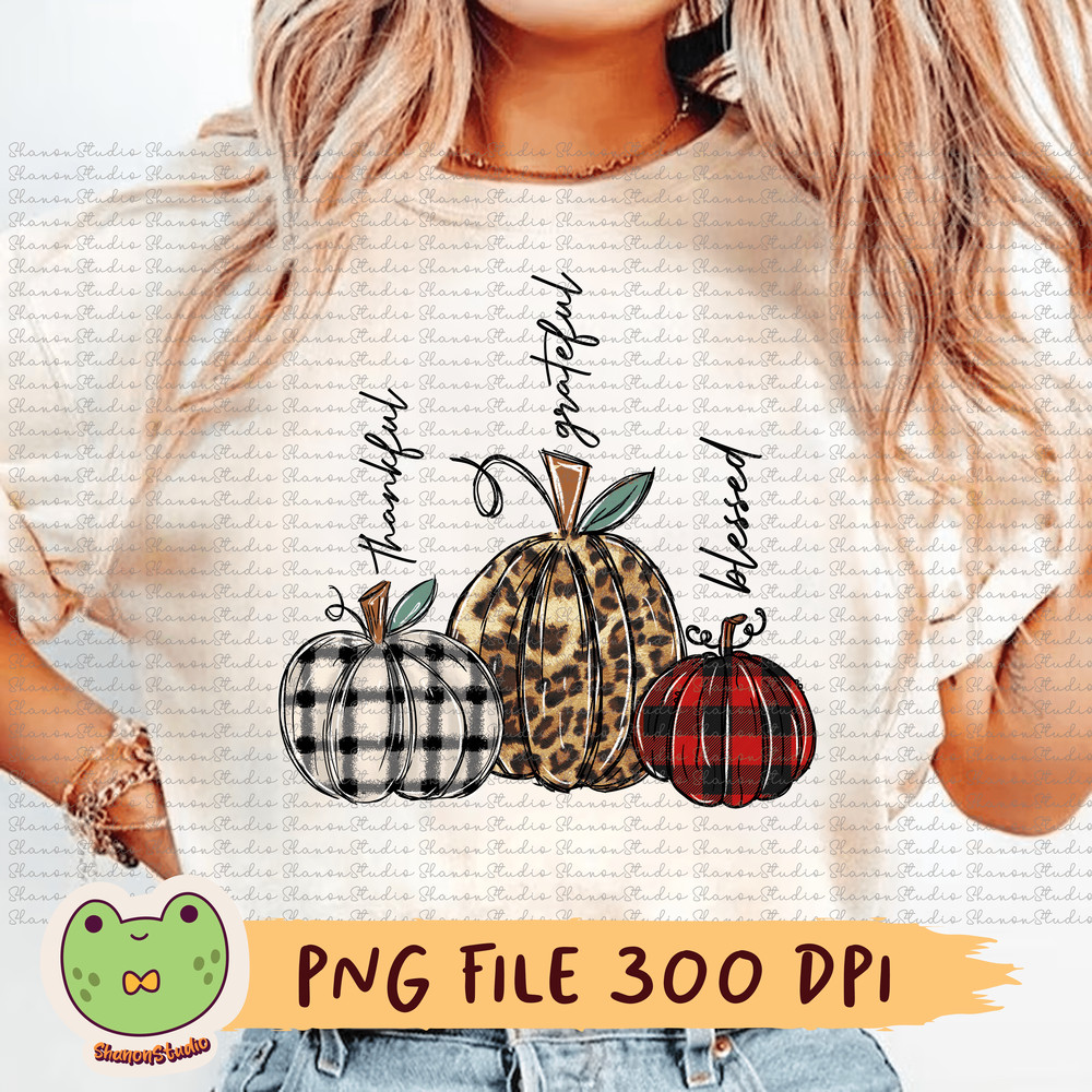 Thankful Grateful Blessed Png Pumpkin Png Leopard Pumpkin Png Plaid Pumpkin Png Pumpkin Lover Png T 0