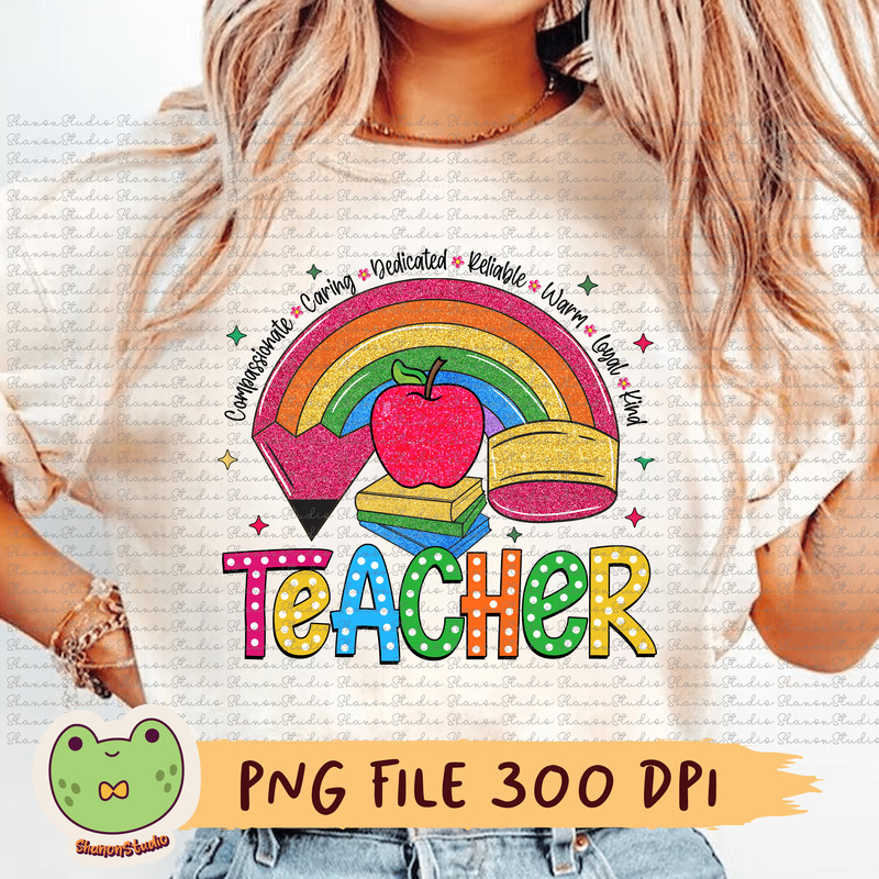 Teacher Png Back To School Png First Day Of School Png Apple PngTeacher Strong Pencil Sublimation T 0
