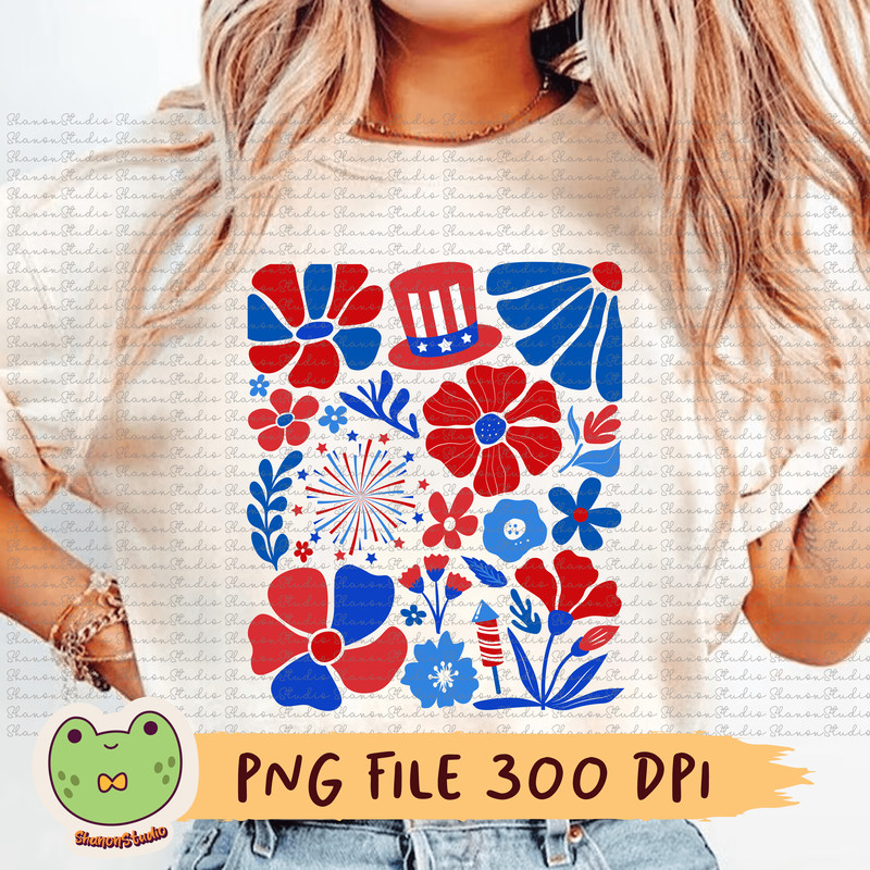 Fourth Of July Png Boho Flowers Png Fireworks Png 4th Of July Png Patriotic Png Independence Day Pn 0