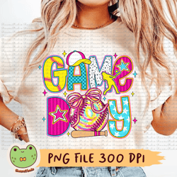 game day png, softball png, softball lover png, coquette png, summer png, checkered png, brushstroke png, sublimation