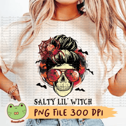 salty lil witch png, halloween skull png, halloween witch png, spooky skull png, halloween png, messy bun skull png