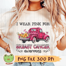 i wear pink for breast cancer awareness png, breast cancer png, pink truck png, leopard truck png, breast cancer warrior