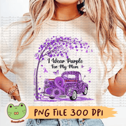 i wear purple for my mom png, alzheimer's awareness png, alzheimers png, purple truck png, purple ribbon, leopard truck