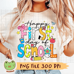 happy first day of school png, leopard png, teacher gifts, student gifts, school sublimation, coquette, back to school