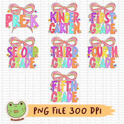 back to school bundle, coquette brushstroke, pre k, kindergarten, 1st grade to 5th grade, school bundle sublimation