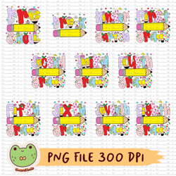back to school bundle png, pencil, pre school, pre k, kindergarten, 1st grade to 8th grade, school bundle sublimation