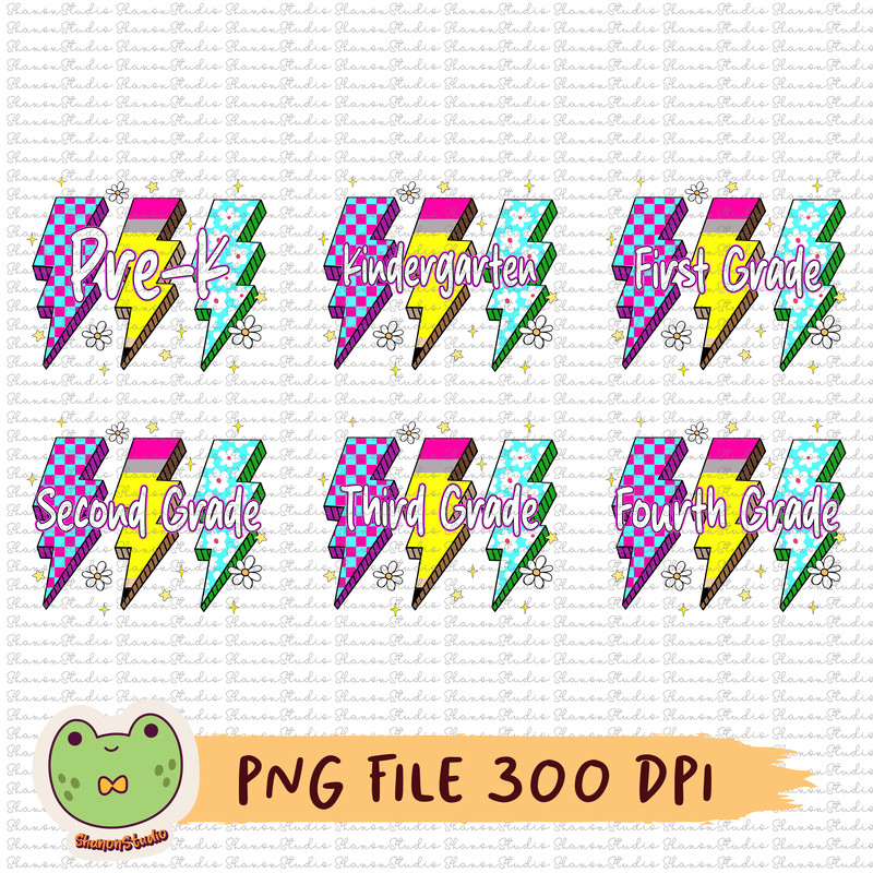 Back To School Bundle Png Pencil Checkered Pre K Kindergarten 1st Grade To 4th Grade School Bundle 0