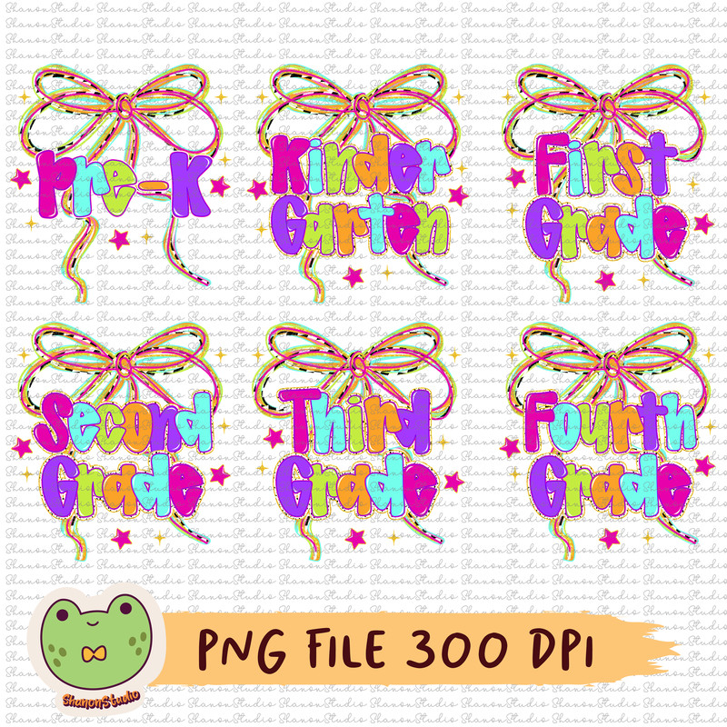 Back To School Bundle Png Retro Png Coquette Pre K Kindergarten 1st Grade To 4th Grade School Bundl 0
