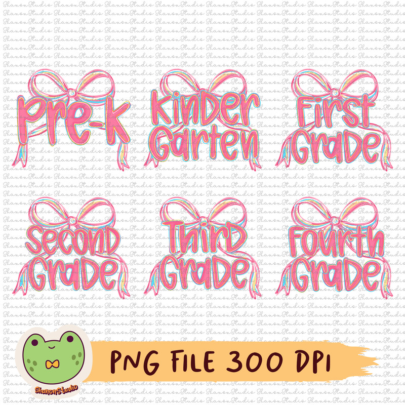 Back To School Bundle Png Coquette Brushstroke Pre K Kindergarten 1st Grade To 4th Grade School Bun 0