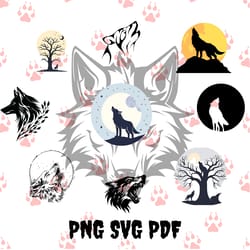 wolf png, svg, pdf