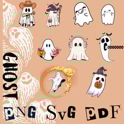 halloween ghost png,svg, pdf bundle