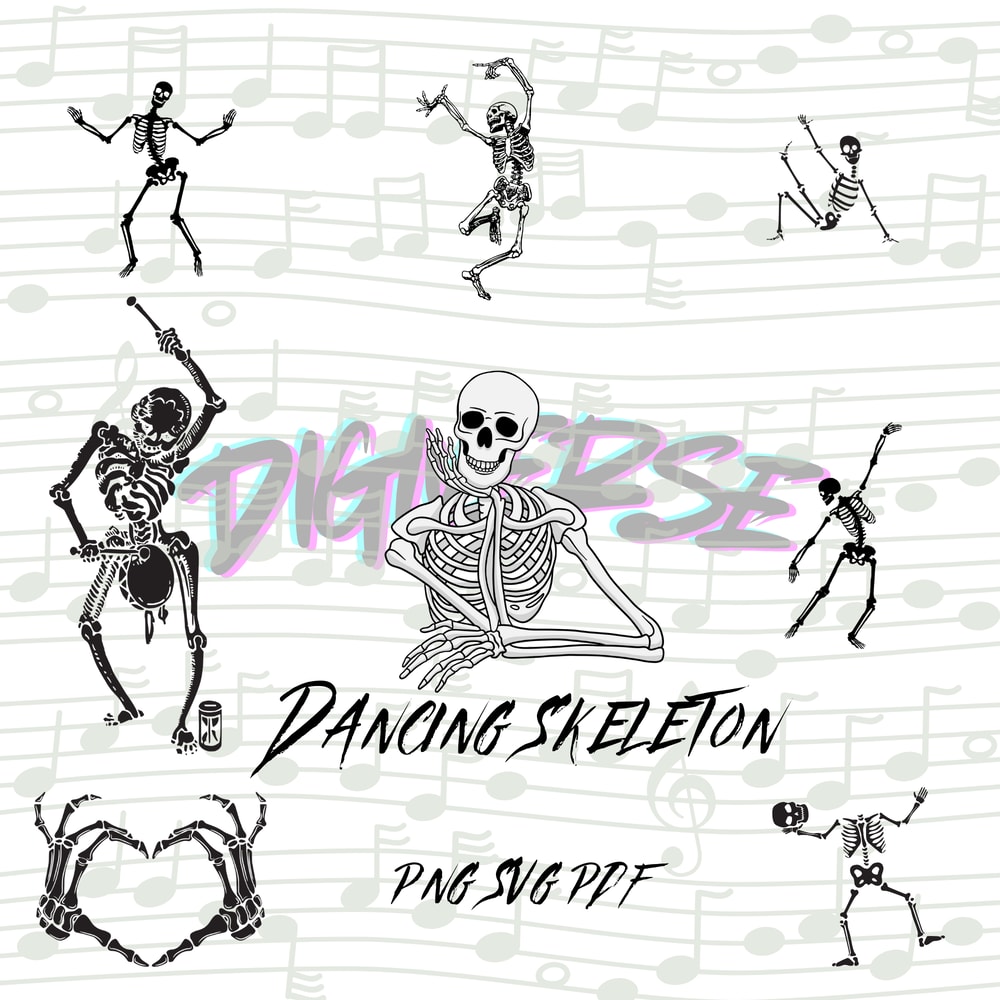 Halloween Dancing Skeleton Digital Bundle 0