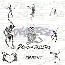 halloween dancing skeleton digital bundle
