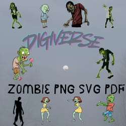 zombie design pack: 10 digital artworks - png, svg, pdf