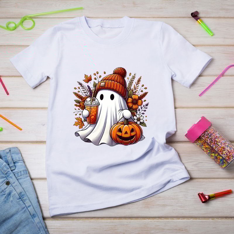 Floral Halloween Cute Ghost SVG PNG PDF CoffeePumpkin 3