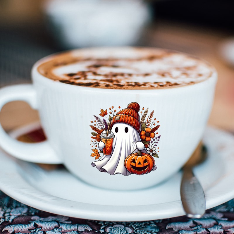 Floral Halloween Cute Ghost SVG PNG PDF CoffeePumpkin 4