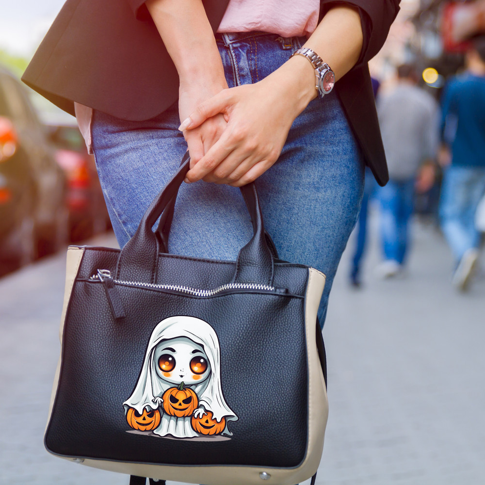 Cute Girl Halloween GhostPumpkin Digital Art 5