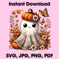 spooky ghost clipart, halloween spooky ghost, autumn sublimation, watercolor ghosts, printable halloween