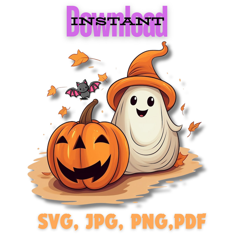 Cute Ghost And Pumpkin Fall Wall Art Collection Halloween Girls Bedroom Decor Autumn Designs Gift For Her Printabl 0