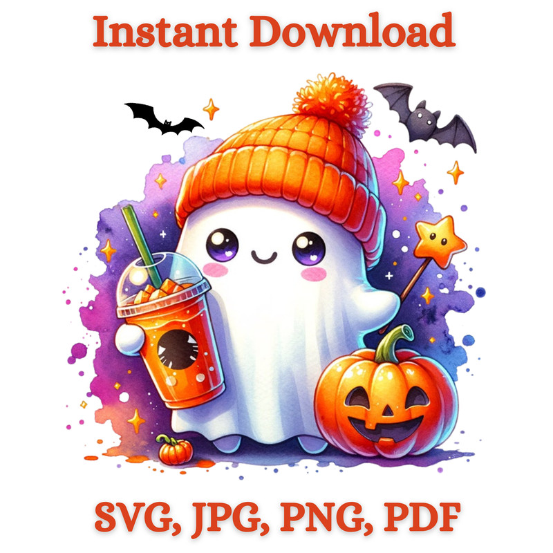 Cute Ghost Halloween Coffee Bougie Ghost Spooky Mug Tshirt Sublimation Design 0