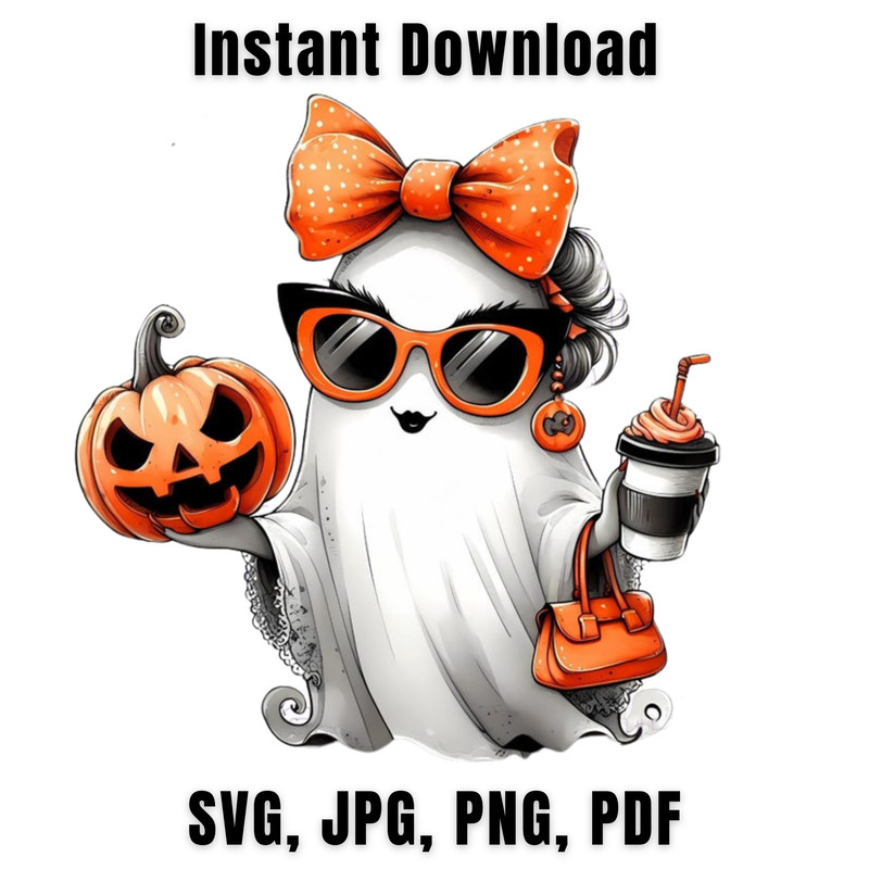 Cute Funny Ghost Png Cute Halloween Png Download Sublimation Designs Coffee Png Pumpkin Halloween Tshirt Mug Png 0