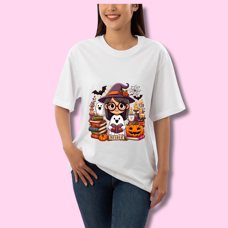 Spooky Scholarly Spirits Cute Ghost Book Nerd Halloween For Teachers Librarians Ghost Halloween Sublimation 1
