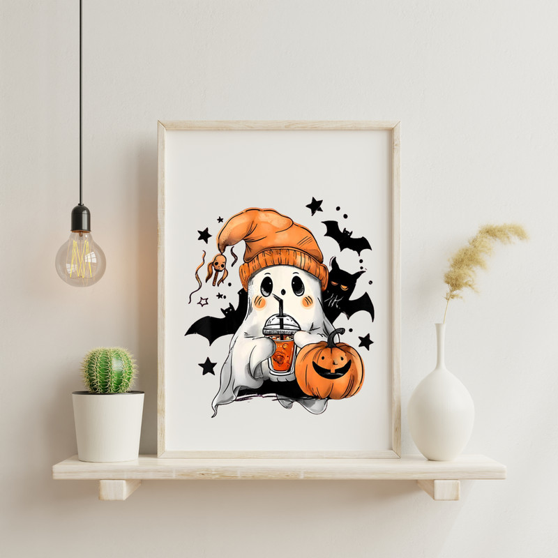 Cute Ghost Drink Coffee Png Halloween Png Coffee Png Bougie Png Bougie Ghost Cute Ghost Svg Jpg Png Pdf Download 3
