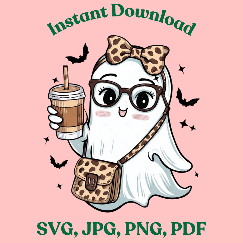Coquette Ghost Cute Ghost Halloween Coffee Bougie Bougie Ghost Funny Halloween Svg Jpg Png Pdf 0