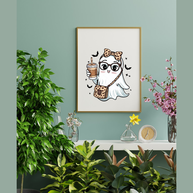Coquette Ghost Cute Ghost Halloween Coffee Bougie Bougie Ghost Funny Halloween Svg Jpg Png Pdf 4