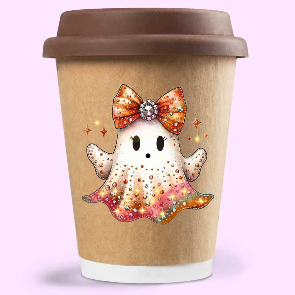 Cute Ghost Faux Glitter Glam Sparkly Bougie Ghost Here For The Boos Sticker Design Trending Ghost Svgjpgpngpdf 2