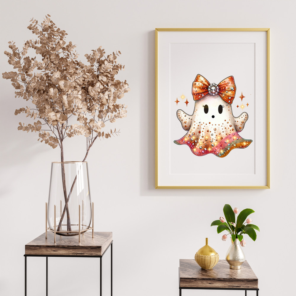 Cute Ghost Faux Glitter Glam Sparkly Bougie Ghost Here For The Boos Sticker Design Trending Ghost Svgjpgpngpdf 3
