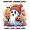 Adorable Halloween Ghost Clipart Set Cute Kawaii Ghost With Pumpkins Svg Jpg Png Pdf 0