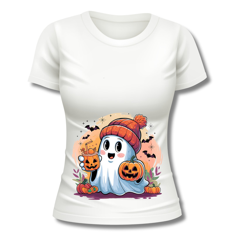 Adorable Halloween Ghost Clipart Set Cute Kawaii Ghost With Pumpkins Svg Jpg Png Pdf 1