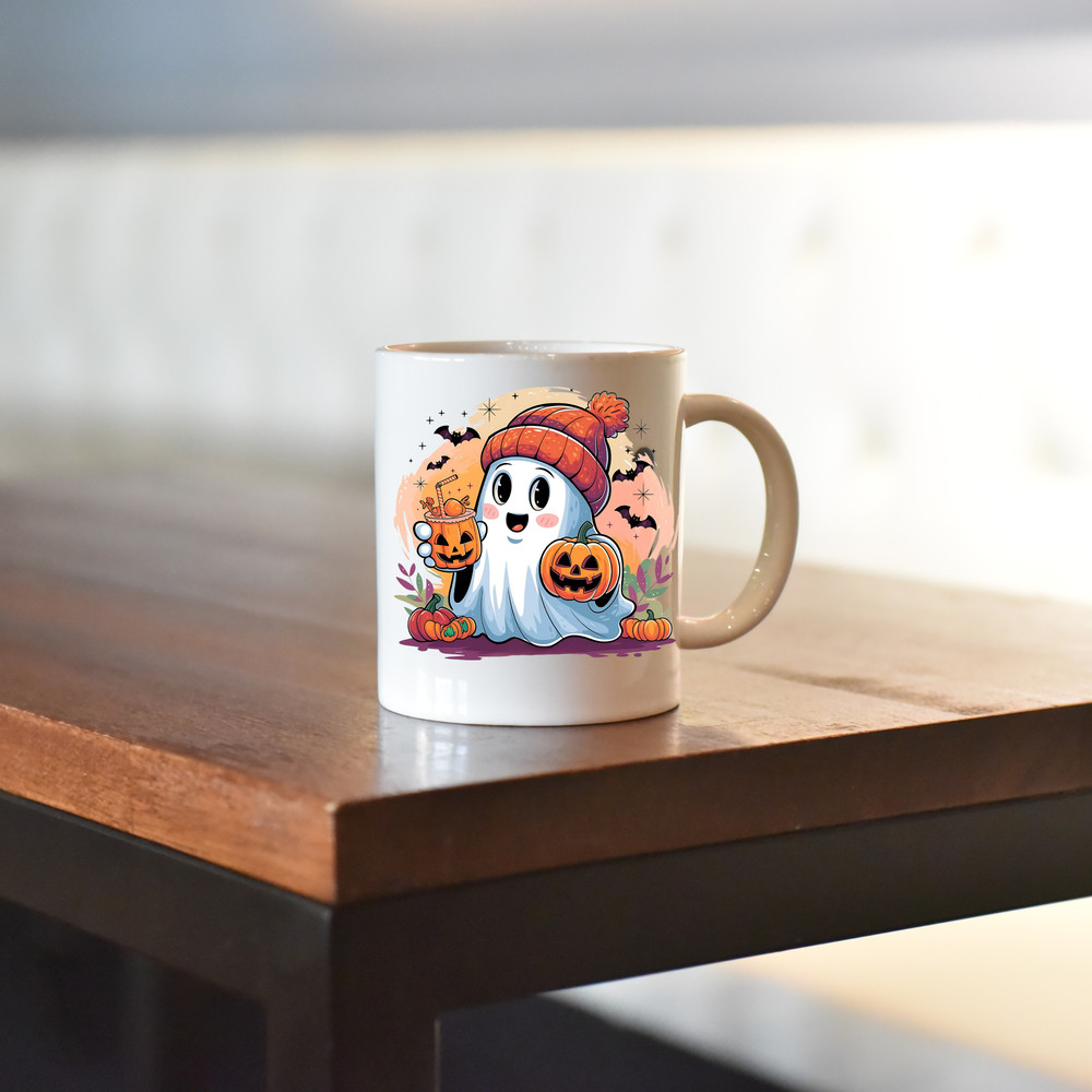 Adorable Halloween Ghost Clipart Set Cute Kawaii Ghost With Pumpkins Svg Jpg Png Pdf 2