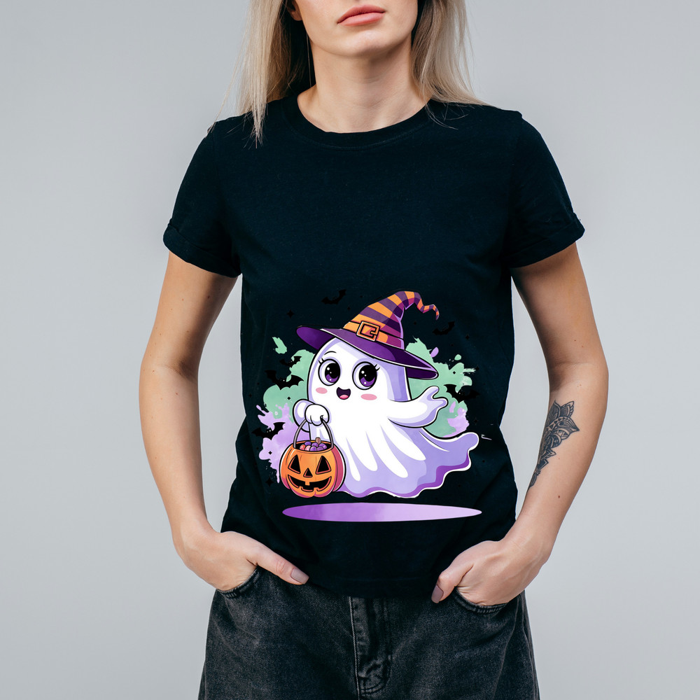 Adorable Halloween Ghost Clipart Set Cute Kawaii Ghost With Pumpkins Cute Halloween Svgjpgpngpdf 1