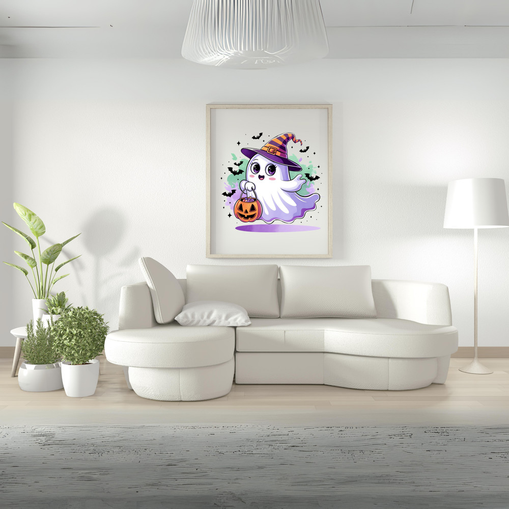 Adorable Halloween Ghost Clipart Set Cute Kawaii Ghost With Pumpkins Cute Halloween Svgjpgpngpdf 3