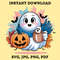 Adorable Halloween Ghost Clipart Cute Kawaii Ghost With Pumpkin Cute Halloween Svg Jpg Png Pdf 0