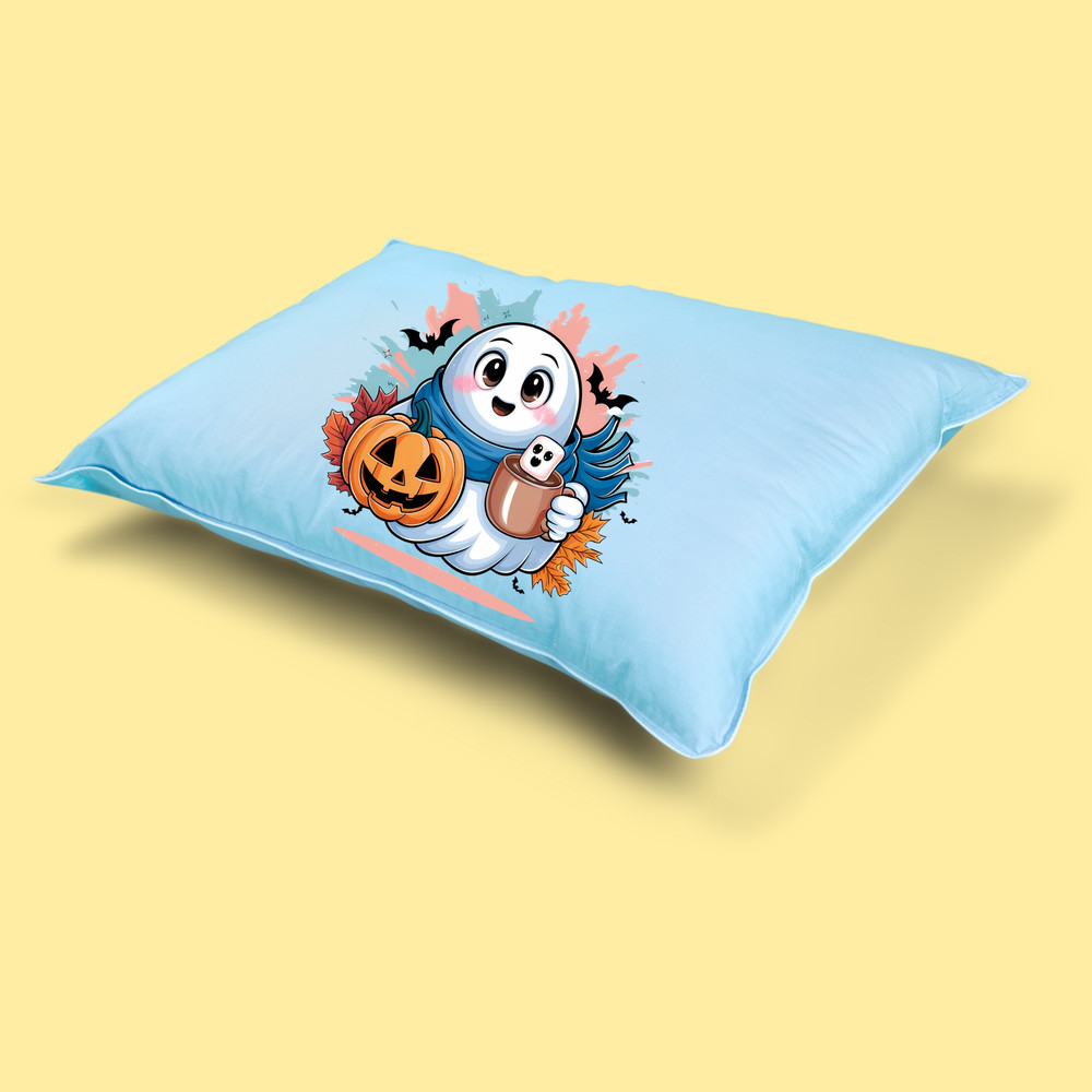 Adorable Halloween Ghost Clipart Cute Kawaii Ghost With Pumpkin Cute Halloween Svg Jpg Png Pdf 3