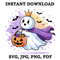 Adorable Halloween Ghost Clipart Cute Kawaii Ghost With Pumpkin Cute Halloween Svg Png Pdf Pdf 0