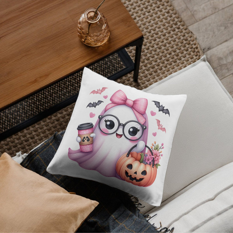 Pink Ghost Cute Halloween Ghost Clipart Pumpkin PNG Halloween Sublimation Design Mug And Sticker Svg Jpg Png Pdf 1