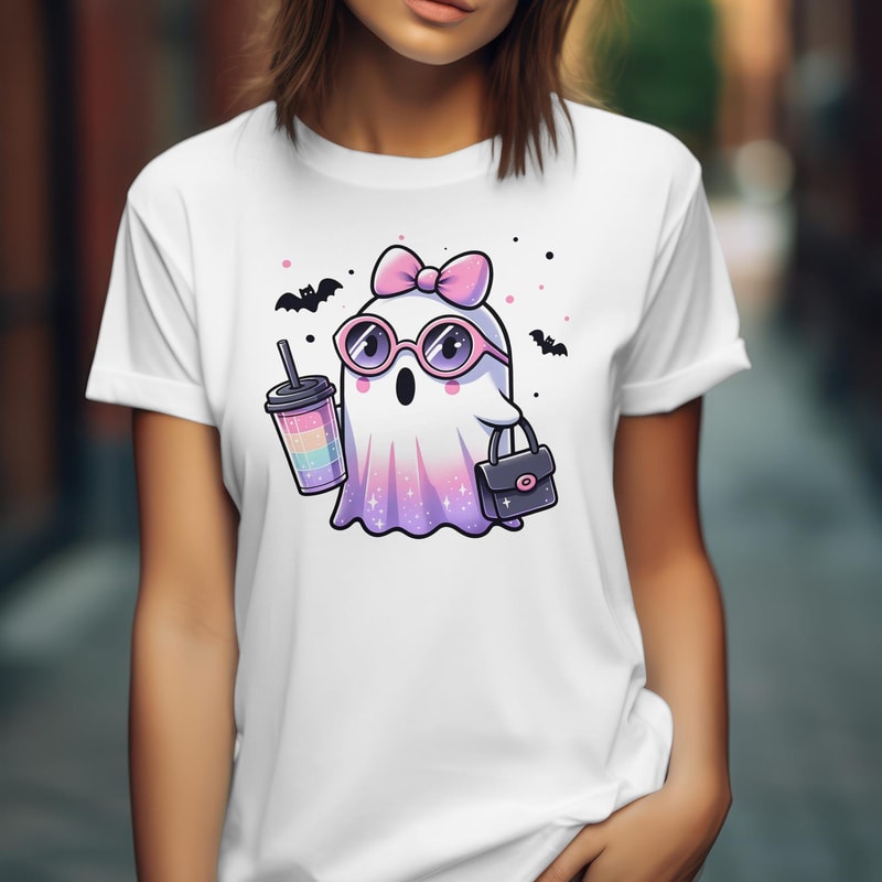 Cute Ghost Ghost Girl Halloween Clipart Sticker Mug Sticker Svg Jpg Png Pdf 1