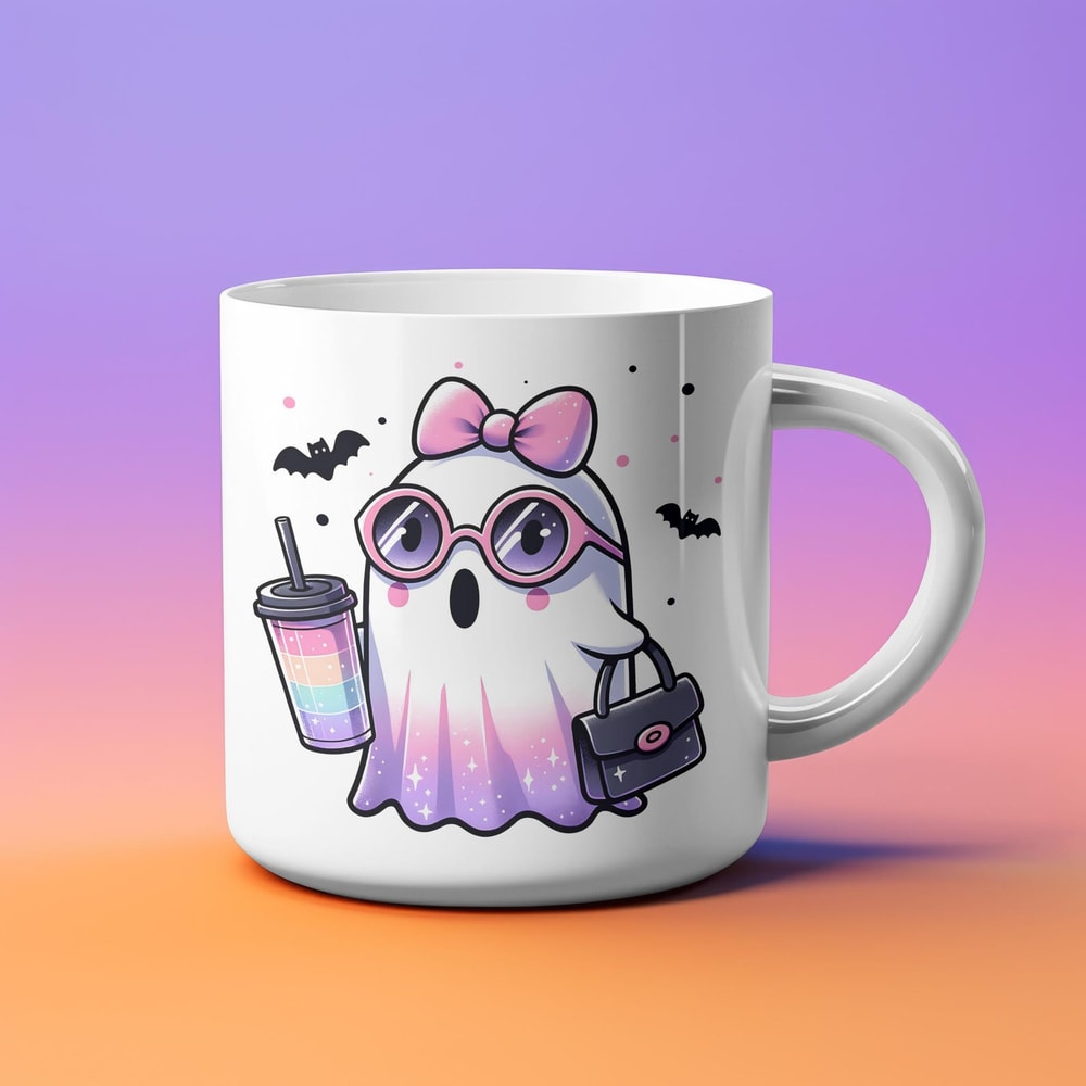 Cute Ghost Ghost Girl Halloween Clipart Sticker Mug Sticker Svg Jpg Png Pdf 2